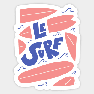 Le Surf French Sticker